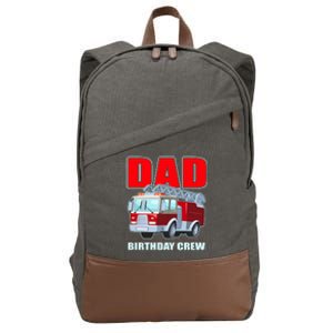 Cute Funny Dad Birthday Crew Firetruck Cotton Canvas Backpack