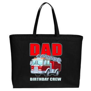 Cute Funny Dad Birthday Crew Firetruck Cotton Canvas Jumbo Tote