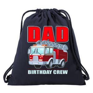 Cute Funny Dad Birthday Crew Firetruck Drawstring Bag