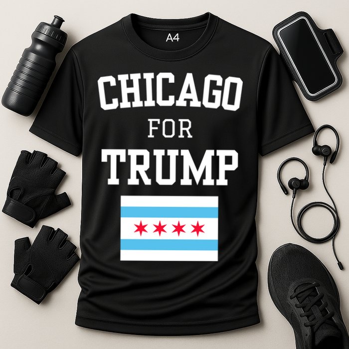 Chicago For Donald Trump 2024 Flag Cooling Performance Crew T-Shirt
