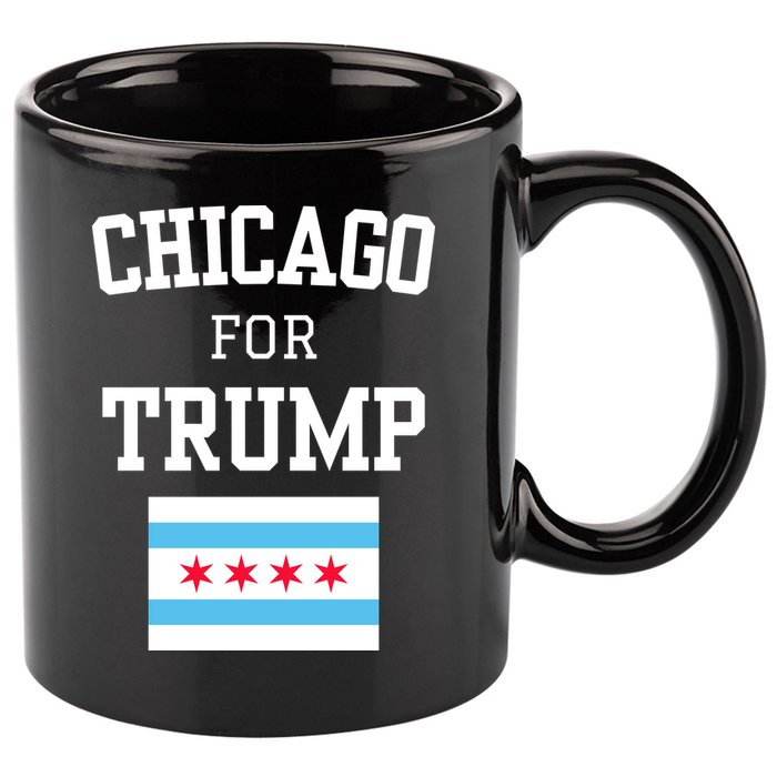 Chicago For Donald Trump 2024 Flag 11oz C Handle Ceramic Mug