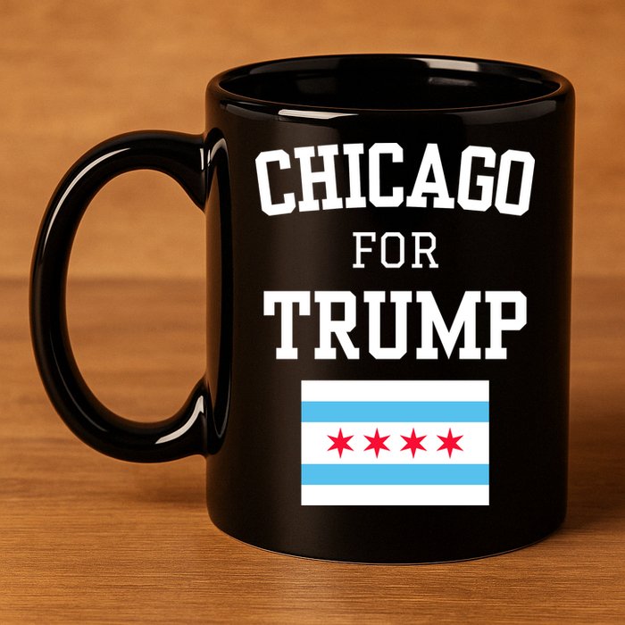 Chicago For Donald Trump 2024 Flag 11oz C Handle Ceramic Mug