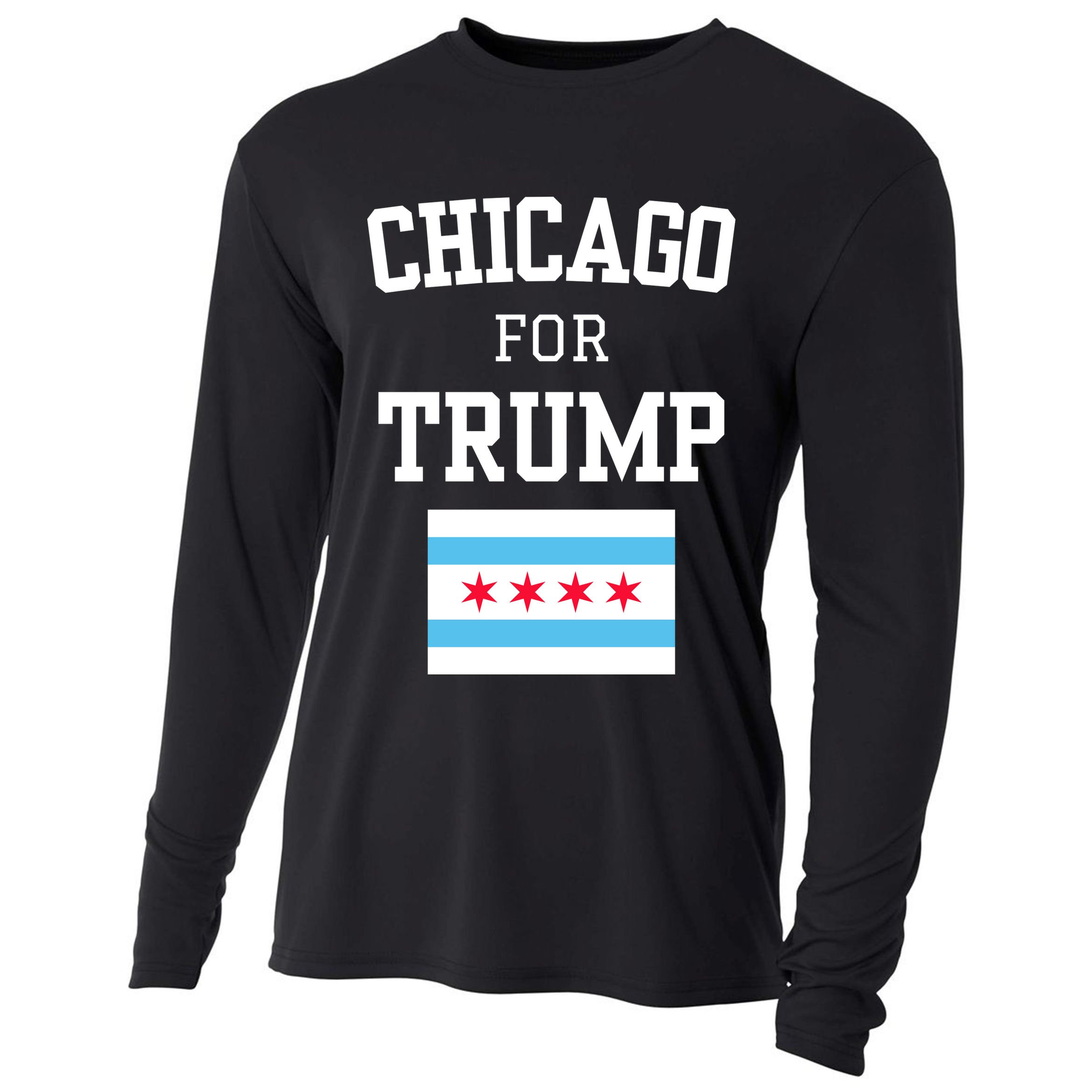 Chicago For Donald Trump 2024 Flag Cooling Performance Long Sleeve Crew