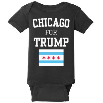 Chicago For Donald Trump 2024 Flag Baby Bodysuit