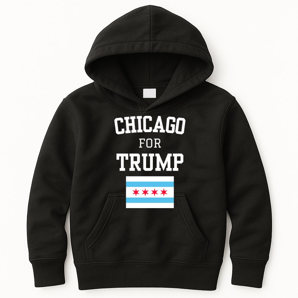 Chicago For Donald Trump 2024 Flag Kids Hoodie