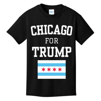 Chicago For Donald Trump 2024 Flag Kids T-Shirt