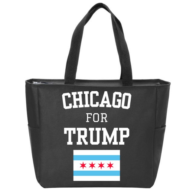 Chicago For Donald Trump 2024 Flag Zip Tote Bag