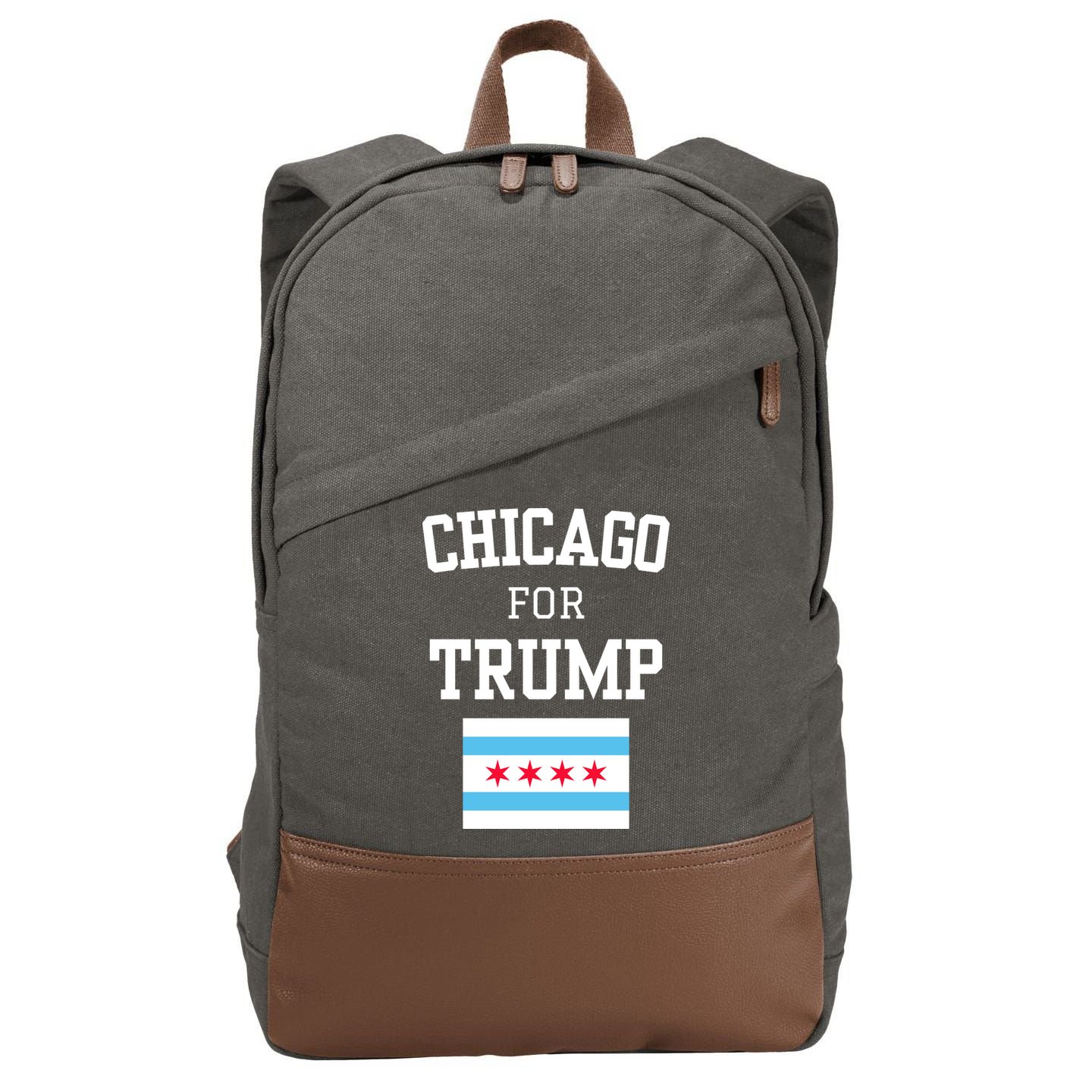 Chicago For Donald Trump 2024 Flag Cotton Canvas Backpack