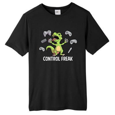 Control Freak Dinosaur T Rex Funny Video Gamer Game Lovers Gift Tall Fusion ChromaSoft Performance T-Shirt