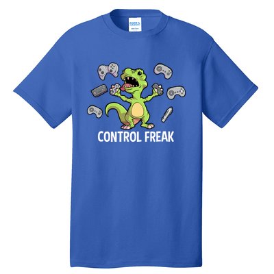 Control Freak Dinosaur T Rex Funny Video Gamer Game Lovers Gift Tall T-Shirt