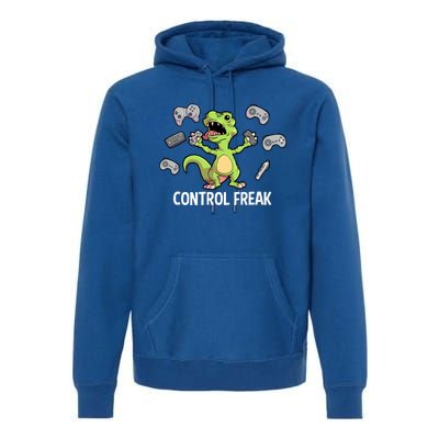 Control Freak Dinosaur T Rex Funny Video Gamer Game Lovers Gift Premium Hoodie