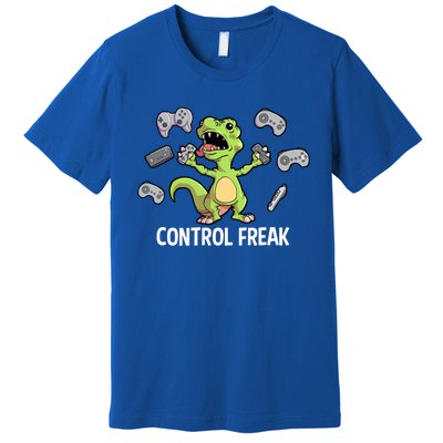 Control Freak Dinosaur T Rex Funny Video Gamer Game Lovers Gift Premium T-Shirt