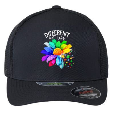 Color Flower Different Not Less Autism Awareness Month Flexfit Unipanel Trucker Cap