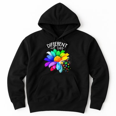 Color Flower Different Not Less Autism Awareness Month Hoodie