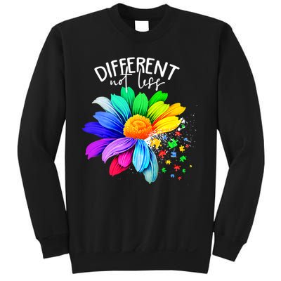 Color Flower Different Not Less Autism Awareness Month Sweatshirt