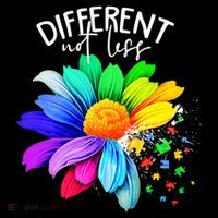 Color Flower Different Not Less Autism Awareness Month Tall T-Shirt