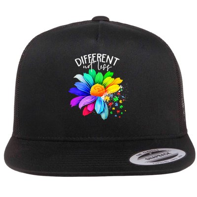 Color Flower Different Not Less Autism Awareness Month Flatbill Hat