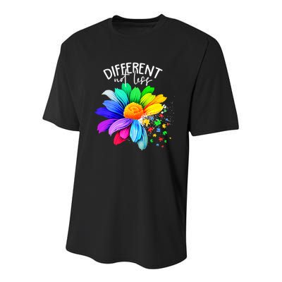 Color Flower Different Not Less Autism Awareness Month Youth Performance Sprint T-Shirt