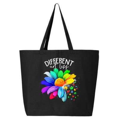 Color Flower Different Not Less Autism Awareness Month 25L Jumbo Tote