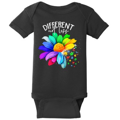 Color Flower Different Not Less Autism Awareness Month Baby Bodysuit