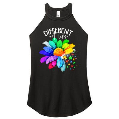 Color Flower Different Not Less Autism Awareness Month Women's Perfect Tri Rocker Tank