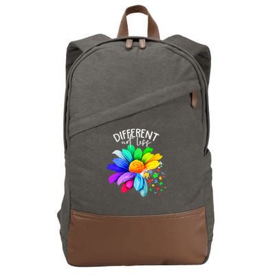 Color Flower Different Not Less Autism Awareness Month Cotton Canvas Backpack