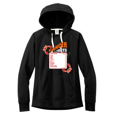 Cancer Facts Daily Serving Per Container Funny Cancer Gift Women's Fleece Hoodie