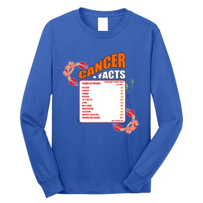 Cancer Facts Daily Serving Per Container Funny Cancer Gift Long Sleeve Shirt