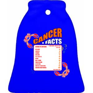 Cancer Facts Daily Serving Per Container Funny Cancer Gift Ceramic Bell Ornament