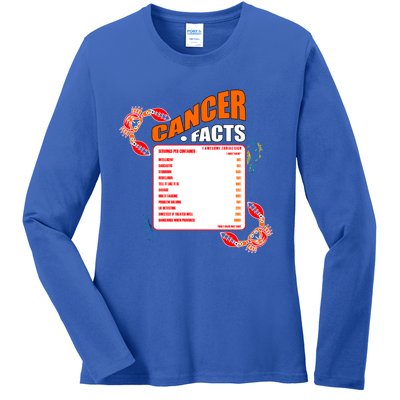 Cancer Facts Daily Serving Per Container Funny Cancer Gift Ladies Long Sleeve Shirt