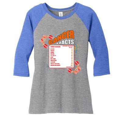 Cancer Facts Daily Serving Per Container Funny Cancer Gift Women's Tri-Blend 3/4-Sleeve Raglan Shirt