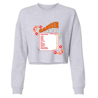 Cancer Facts Daily Serving Per Container Funny Cancer Gift Cropped Pullover Crew