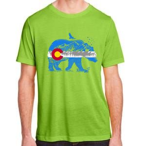 Colorado Flag Design Mountains And Bear Landscape Graphic Gift Adult ChromaSoft Performance T-Shirt