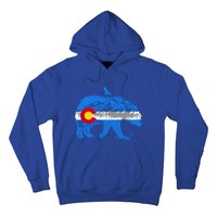 Colorado Flag Design Mountains And Bear Landscape Graphic Gift Hoodie