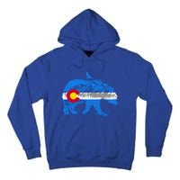 Colorado Flag Design Mountains And Bear Landscape Graphic Gift Tall Hoodie