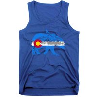 Colorado Flag Design Mountains And Bear Landscape Graphic Gift Tank Top