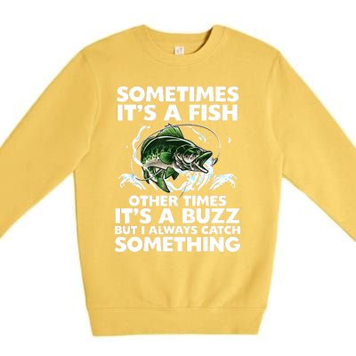 Cool Fishing Design Fishing Rod Fish Fisherman Premium Crewneck Sweatshirt