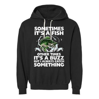 Cool Fishing Design Fishing Rod Fish Fisherman Garment-Dyed Fleece Hoodie