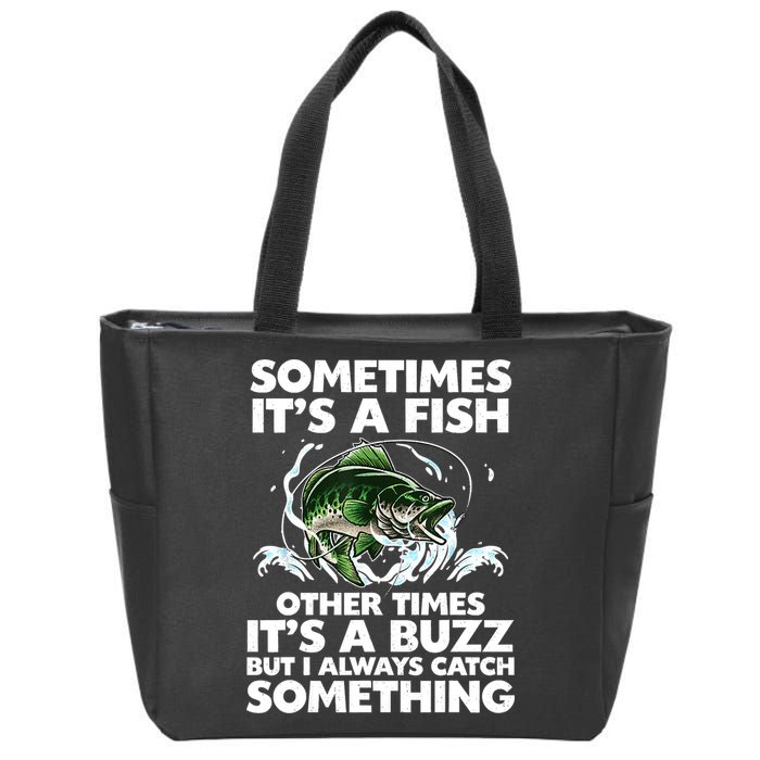 Cool Fishing Design Fishing Rod Fish Fisherman Zip Tote Bag