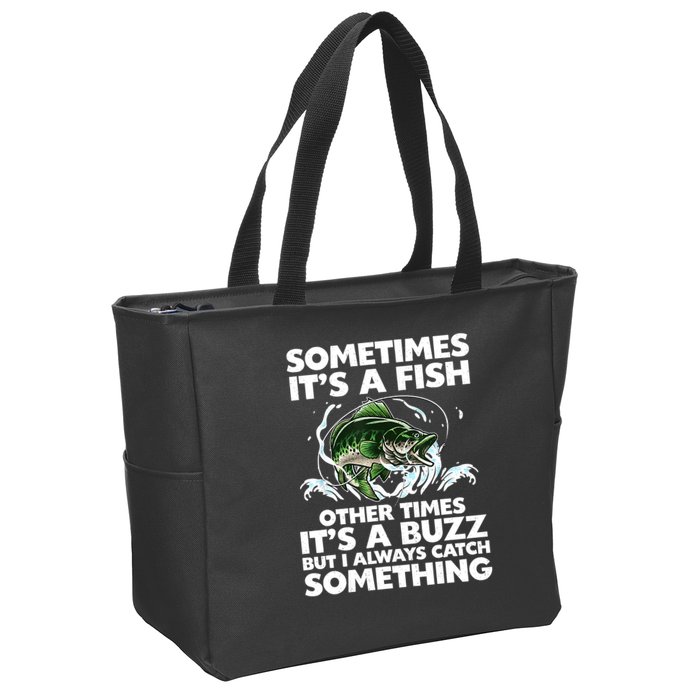 Cool Fishing Design Fishing Rod Fish Fisherman Zip Tote Bag