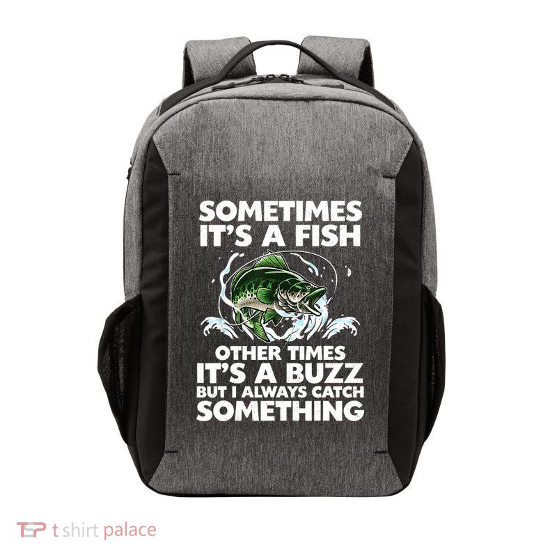 Cool Fishing Design Fishing Rod Fish Fisherman Vector Backpack