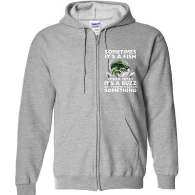 Cool Fishing Design Fishing Rod Fish Fisherman Full Zip Hoodie