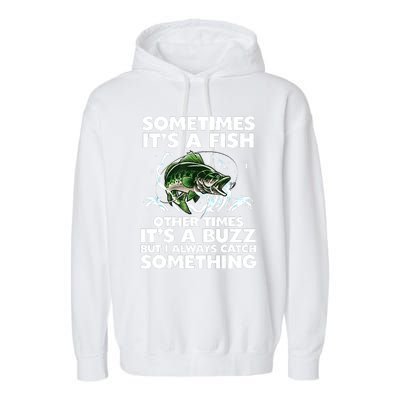 Cool Fishing Design Fishing Rod Fish Fisherman Garment-Dyed Fleece Hoodie