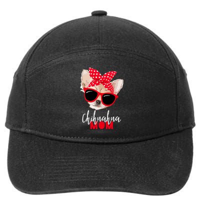 Chihuahua Funny Dog Mom Sunglasses Dog Lover 7-Panel Snapback Hat