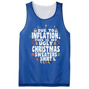 Christmas Funny Due To Inflation This Is My Ugly Funny Mesh Reversible Basketball Jersey Tank