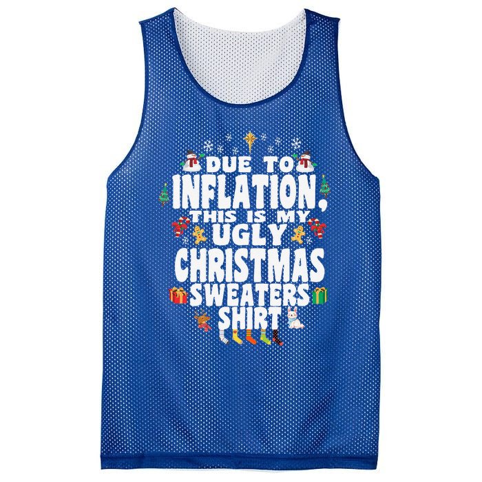 Christmas Funny Due To Inflation This Is My Ugly Funny Mesh Reversible Basketball Jersey Tank