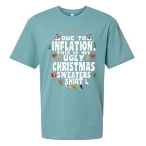 Christmas Funny Due To Inflation This Is My Ugly Funny Sueded Cloud Jersey T-Shirt