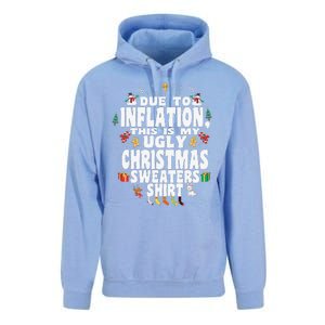 Christmas Funny Due To Inflation This Is My Ugly Funny Unisex Surf Hoodie