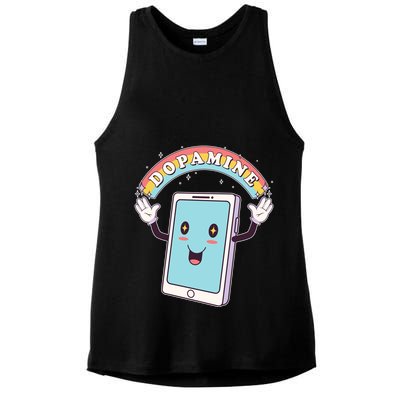 Cute Funny Dopamine Cellphone Ladies PosiCharge Tri-Blend Wicking Tank