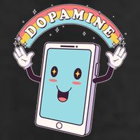 Cute Funny Dopamine Cellphone Garment-Dyed Heavyweight T-Shirt